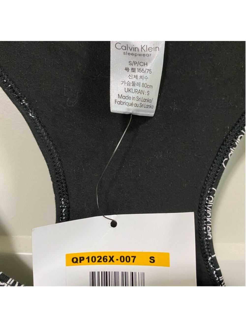 Calvin Klein sleepwear tank top black white size small NWT - Picture 6 of 8